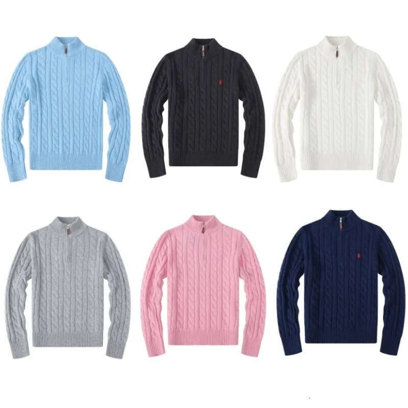 Designer Mens Sweaters Cardigan Wool Casual High Quality Pull Half Zip Women Hoodie Poua Jacket Winter Long Sleeve Sweater Pullover Size S-2XL