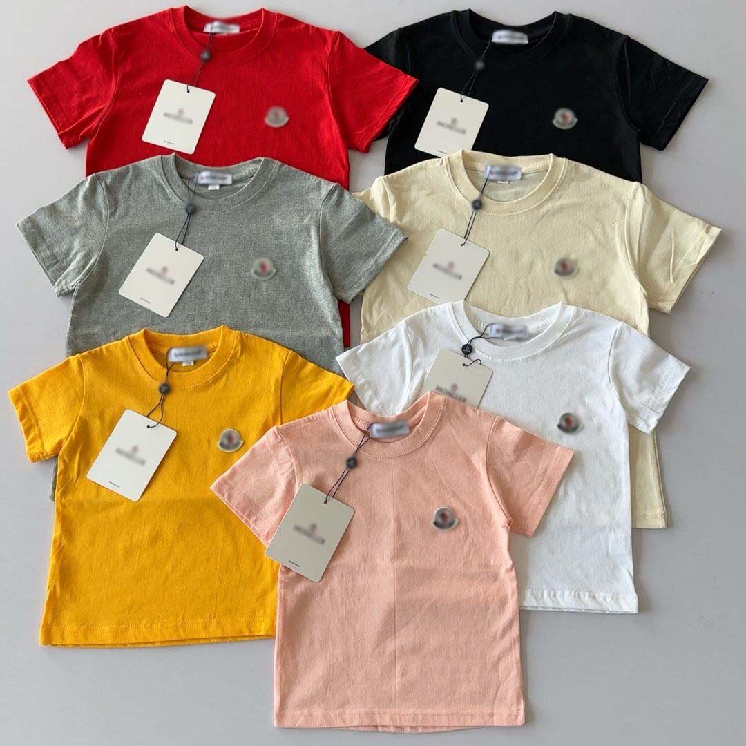 2-8 Years Baby Boys and Girls Solid Color Cotton Pullover Short Sleeve T-shirts Tops &Tees Kids Designer Clothes Children's Clothing Size :-image-1105333332