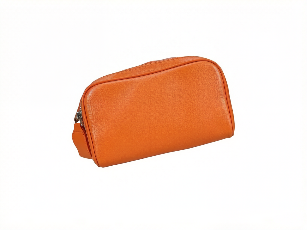 Trousse de toilette design élégante avec double fermeture éclair et large ouverture