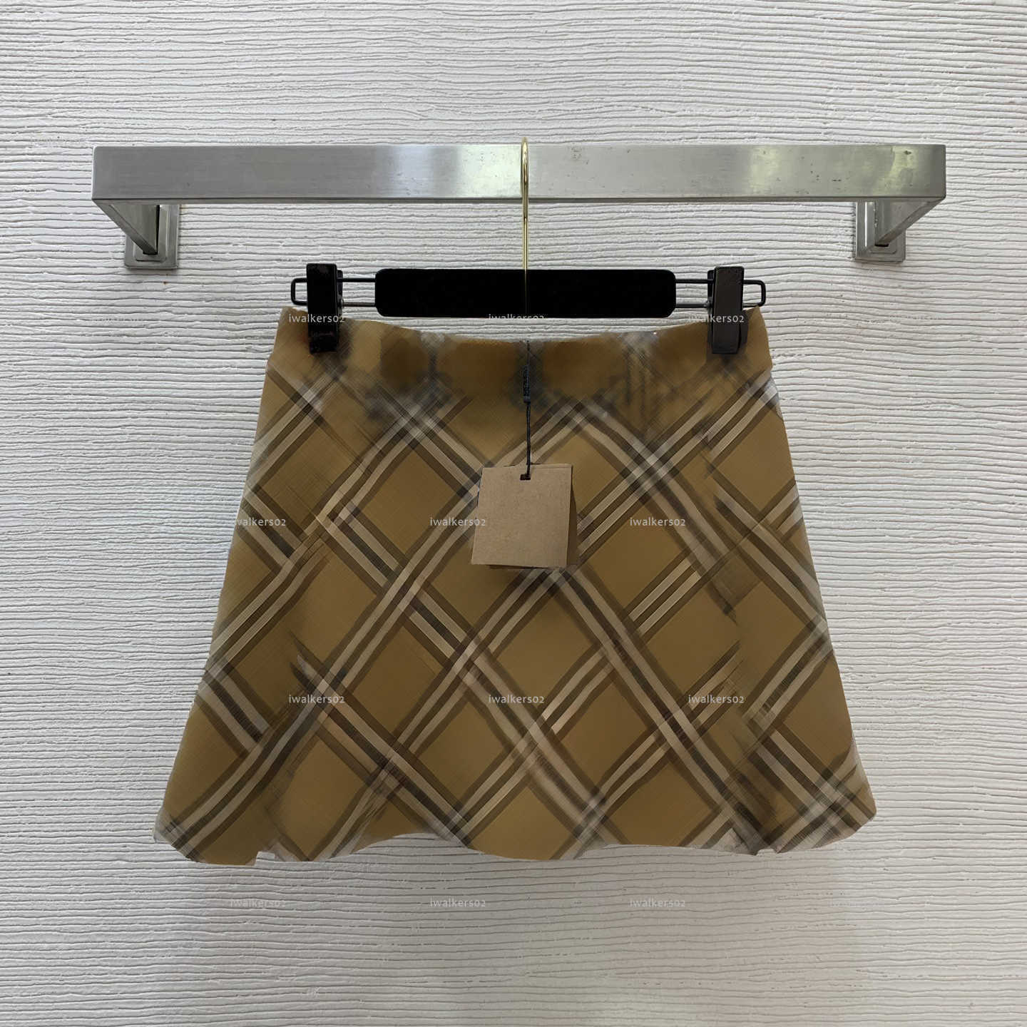 Classics British-style women dress Summer lady dresses women designer clothes A-line high waisted checkered skirt A100X02N050-image-1105308115