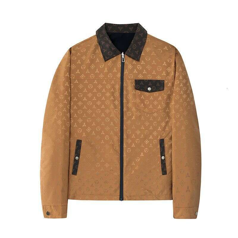 Printed Lapel Jacket 2026 Spring Autumn Men's Zip-Up Cardigan, Stylish And Trendy Light Luxury Top, New Casual Coat