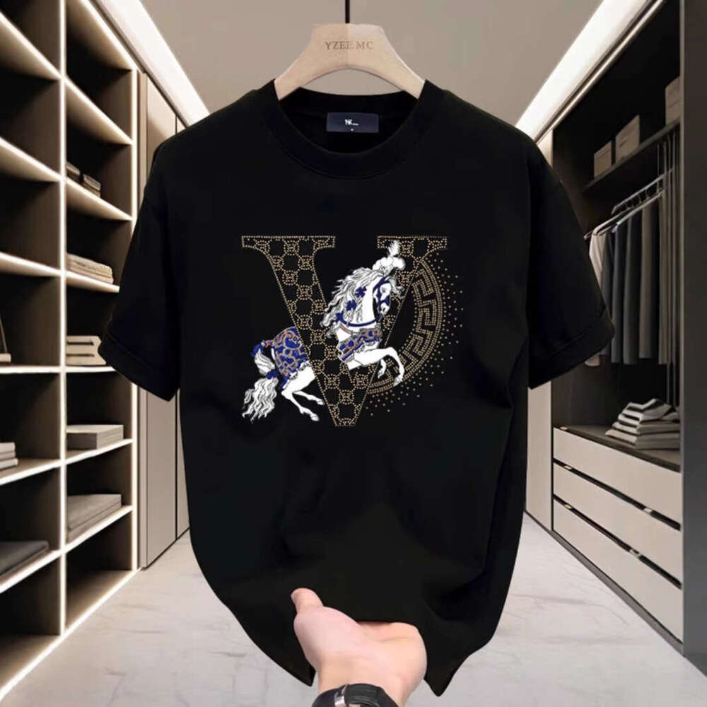 American 2026 Men New Style Trendy Pure Cotton Men's Printed Short Sleeve T-Shirt Summer New Fashion Unisex Versatile Crew Neck