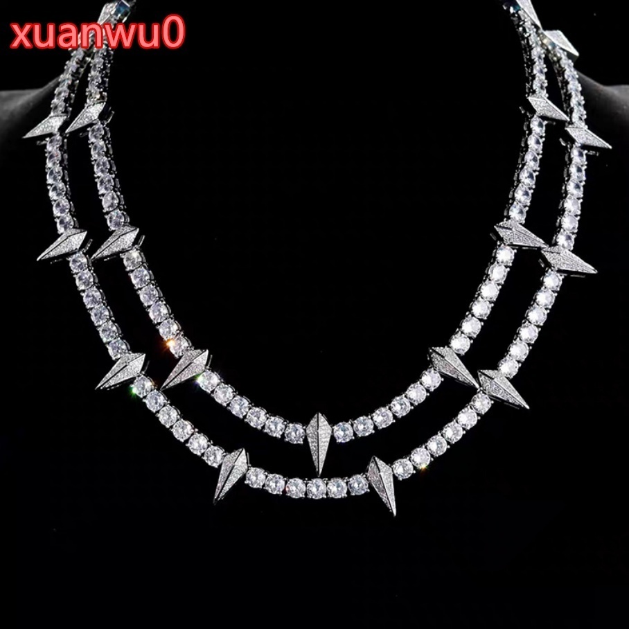 Custom Design 925 Silver Gold Plated Moissanite Diamond Black Panther Tennis Necklace Jewelry