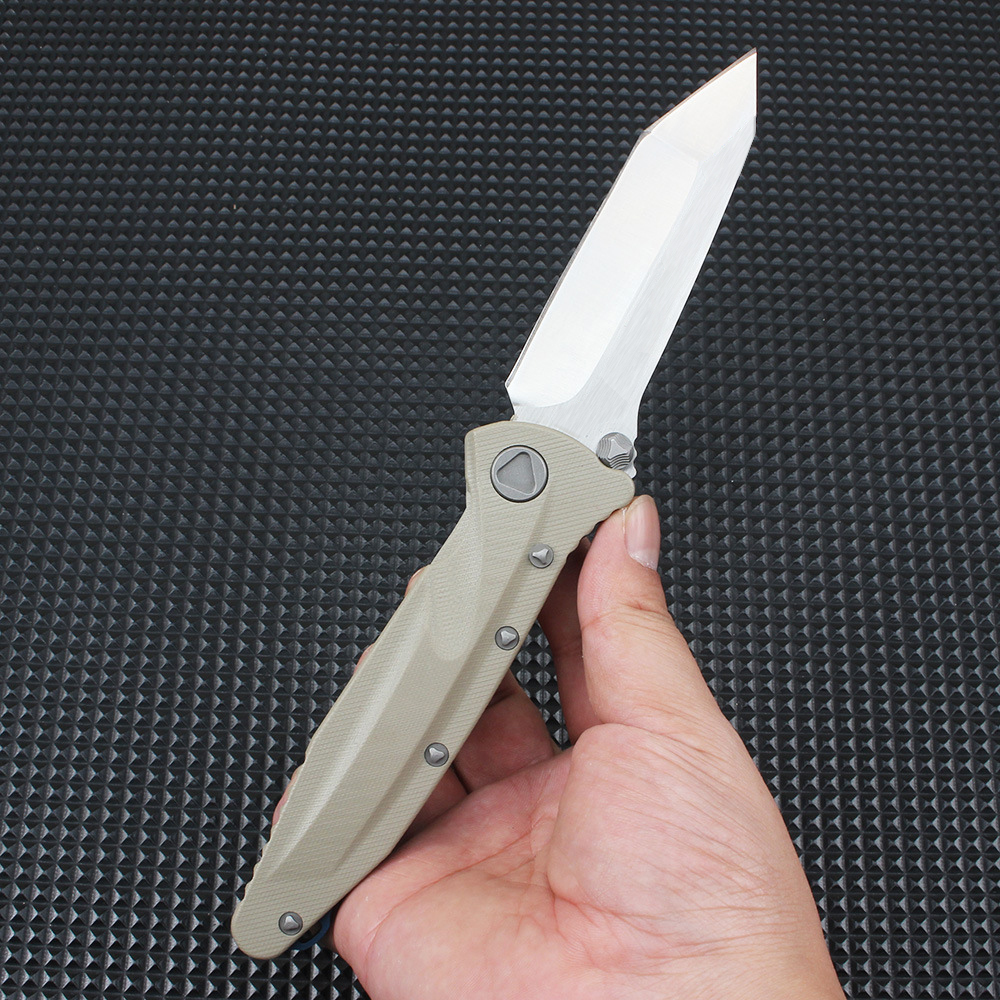 High Quality A6492 Survival Folding knife D2 Satin Tanto Blade G10 Handle Ball Bearing Outdoor Camping Hiking Tactical Knives