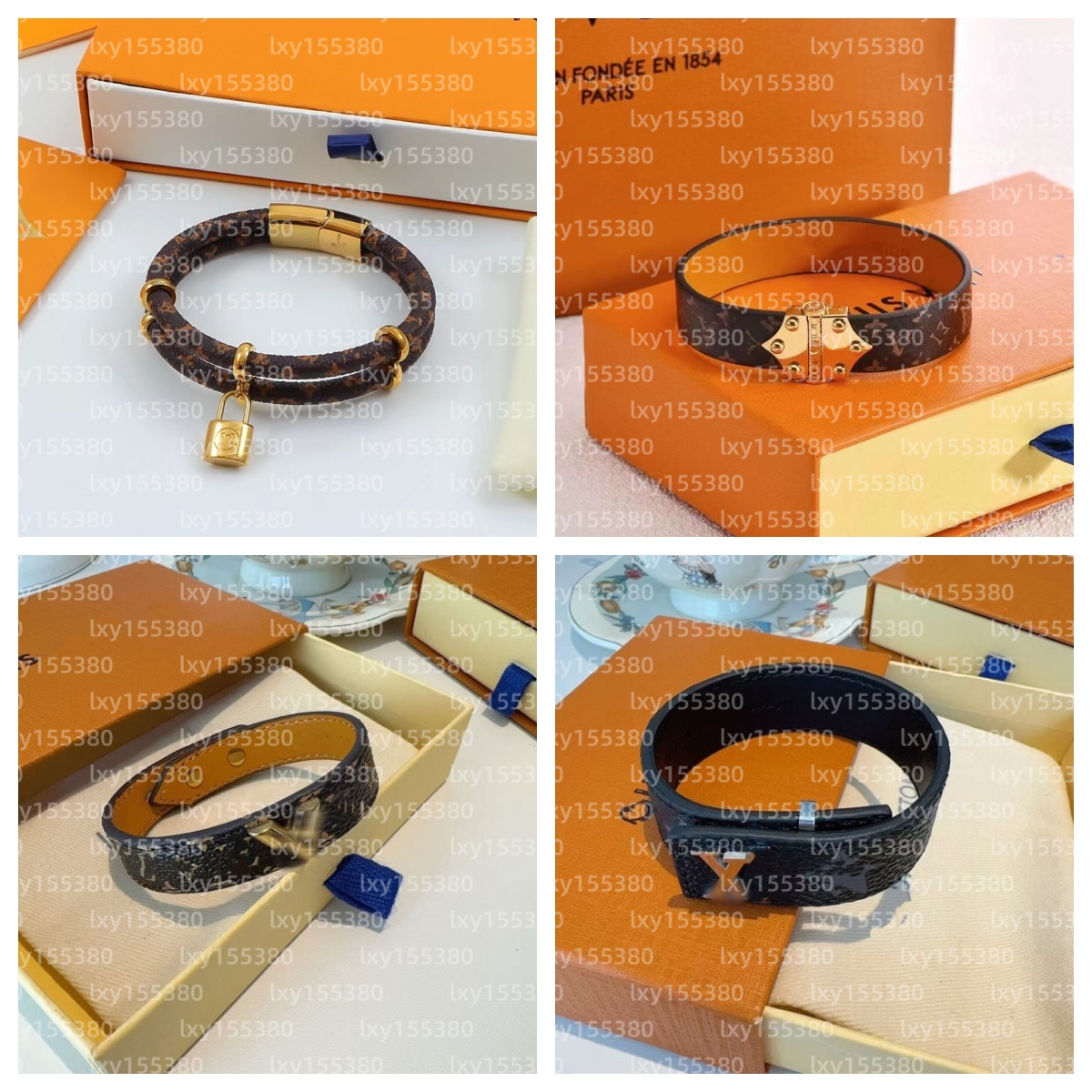 Bracelets designer Premium Leather Bracelet with Metal Logo Buckle - Trendy Monogram Pattern Wrist Cuff Adjustable Fit Fashion Accessory for Holiday