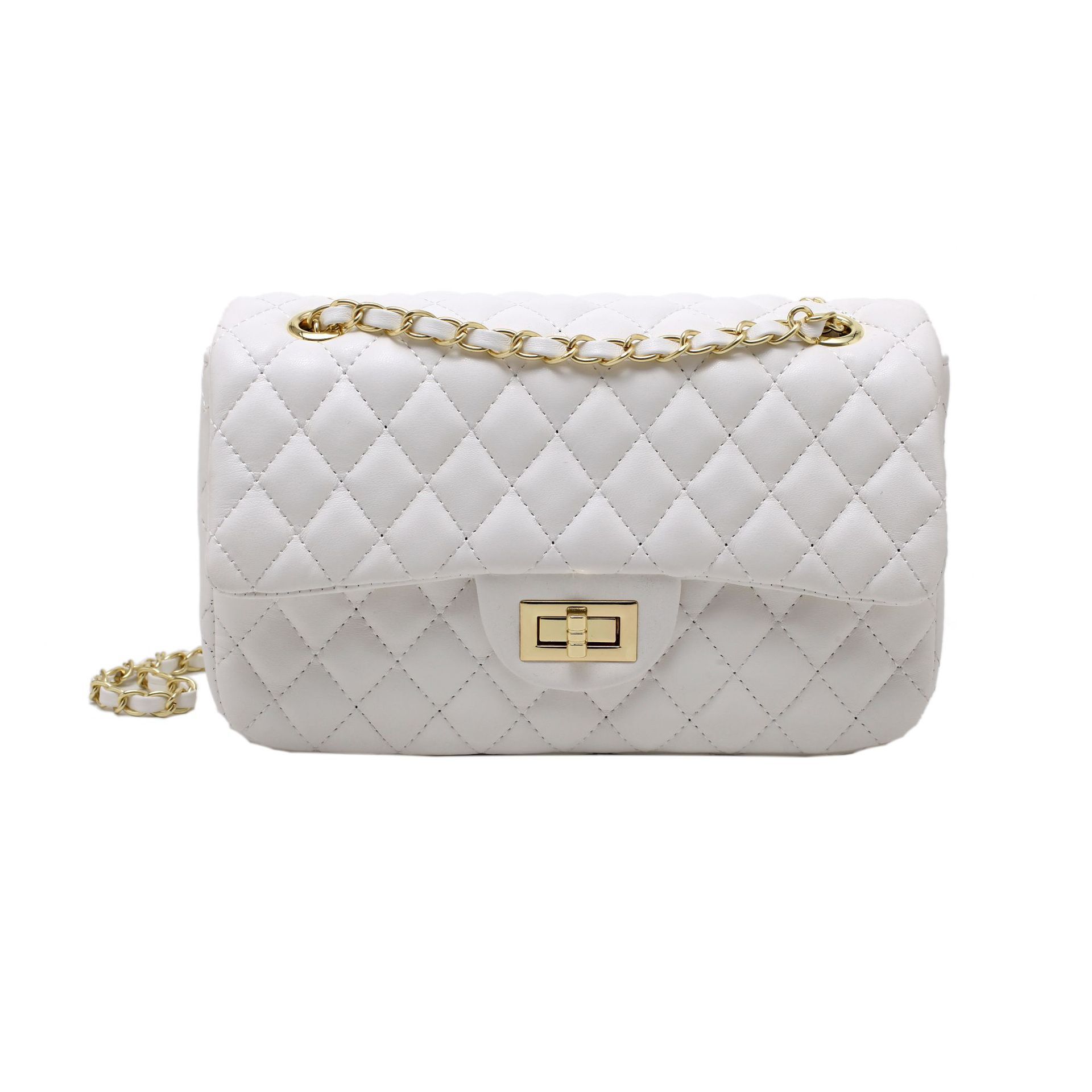 Women Luxury Style Rhombus Quilted Flap Shoulder Bag, Classic Interlaced Chain Strap Crossbody Purse, Retro Turn-lock Square Handbag For Multiple Oc
