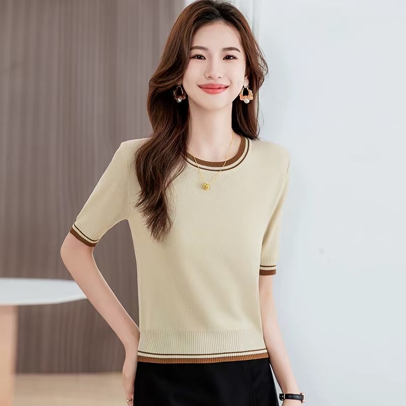 051 Summer women's round-neck multi-color short-sleeved basic top