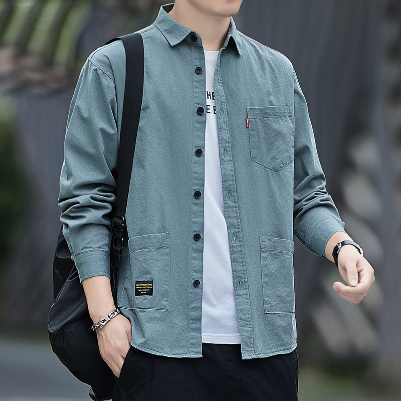 Designer T-shirt Men's Long-sleeve Shirt For Work And Casual Wear Loose Fit Workwear Style Luxury Designer T-shirt Spring And Autumn Non-wrinkl