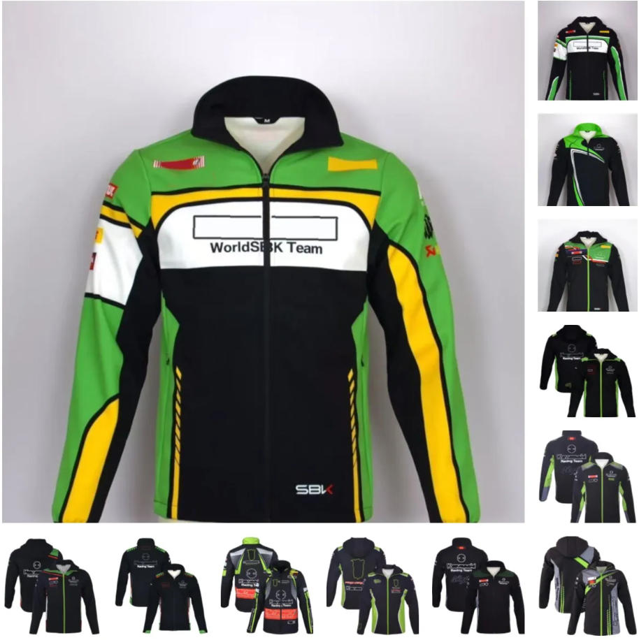 High Quality 2026 New MOTO Sports Green Series Off-Road Racing Suit Men Women Spring Autumn Motorcycle Riding Jacket Fleece Warm With Print Logo