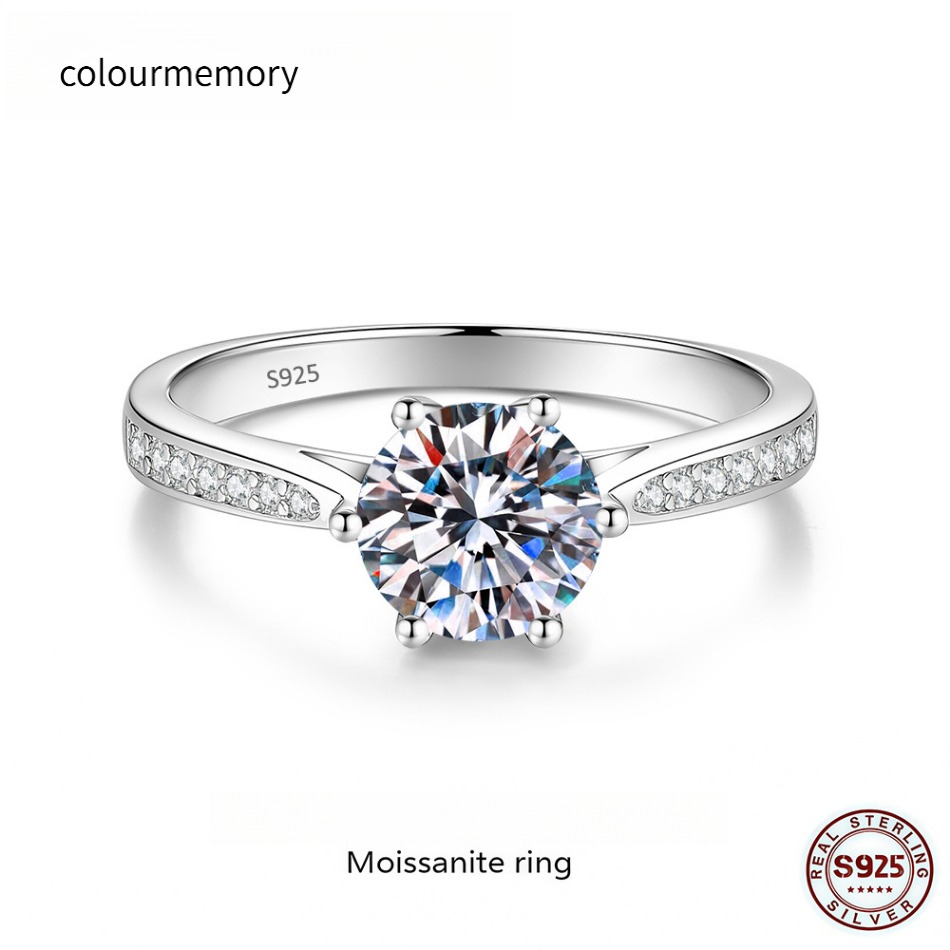 S925 Sterling Silver Solitaire Bridal Ring Featuring a Perfectly Cut Center Stone & GRA Assurance-image-1105409092