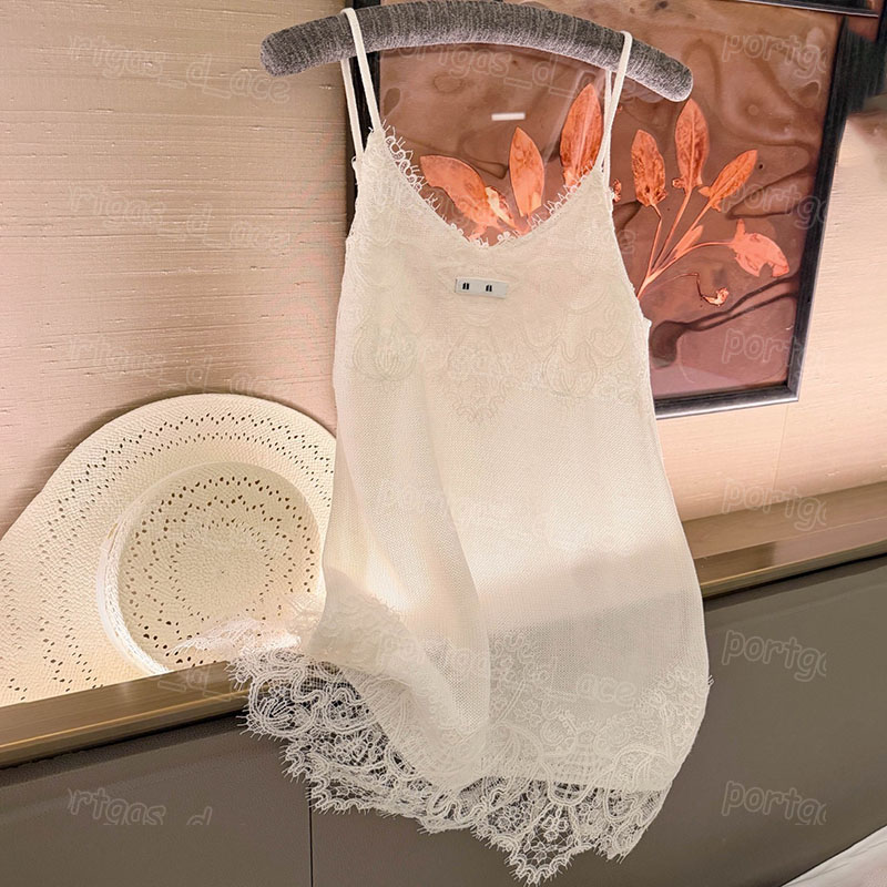 White Lace Knit Mini Dress For Women Designer Sleeveless Summer Vacation Night Club Party Dresses-image-1112123601