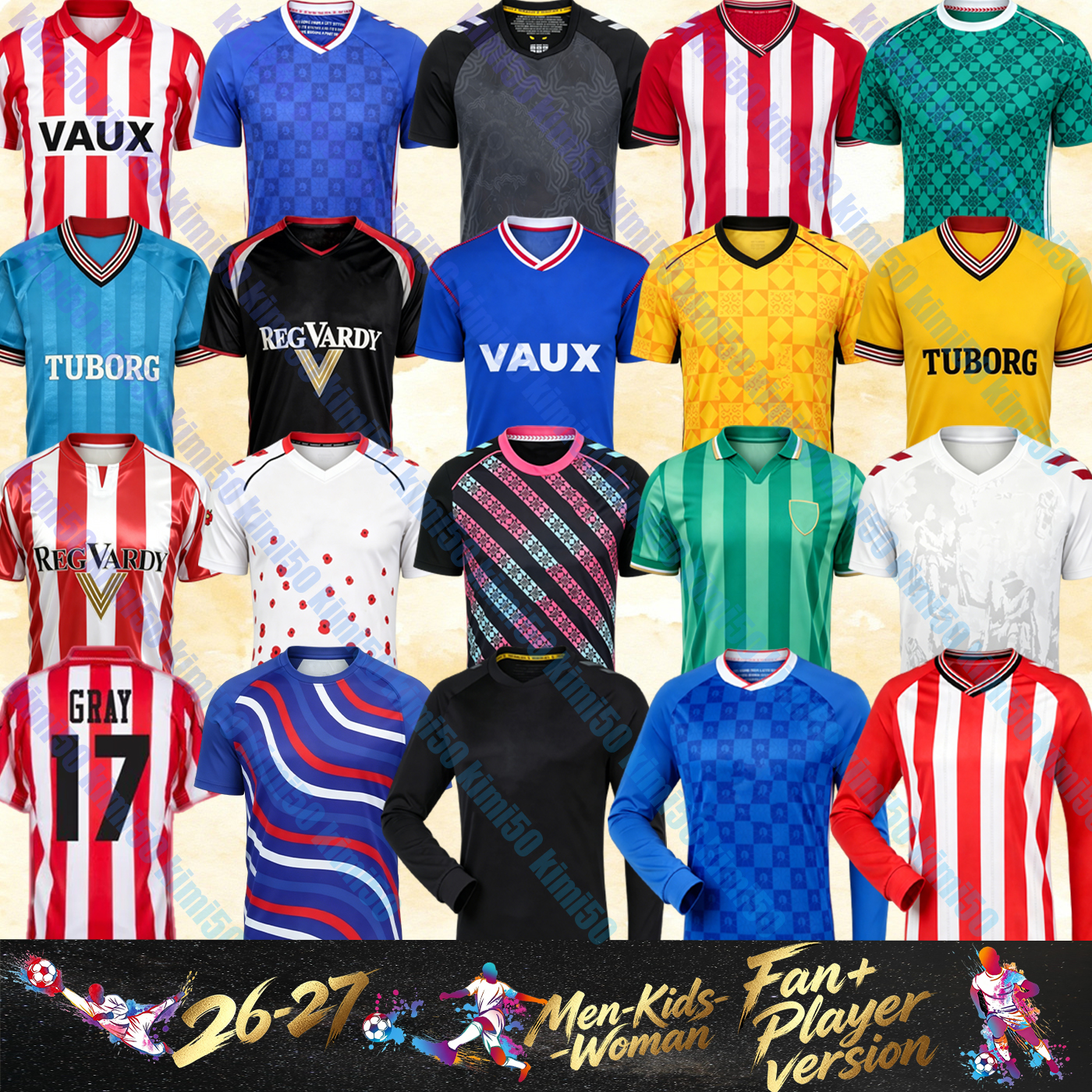 25 26 27 sunderland Soccer Jersey Retro JOBE PRITCHARD STEWART SIMMS ROBERTS AMAD CLARKE DAJAKU EMBLETON EVANS O'NIEN DIARRA ADINGRA MARC SE-image-999865938