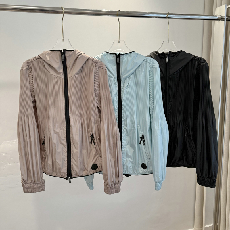 Spring Summer new Women's Anemone Jacket Urban women hooded pleat Thin cool outdoor sports cardigan UV-blocking ice silk sunscreen clothing siz