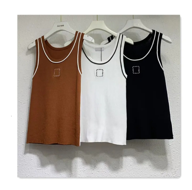 women vest designer camis top summer trendy sleeveless knitted embroidered women top T-shirt high-quality versatile casual sports vest womens tee sh
