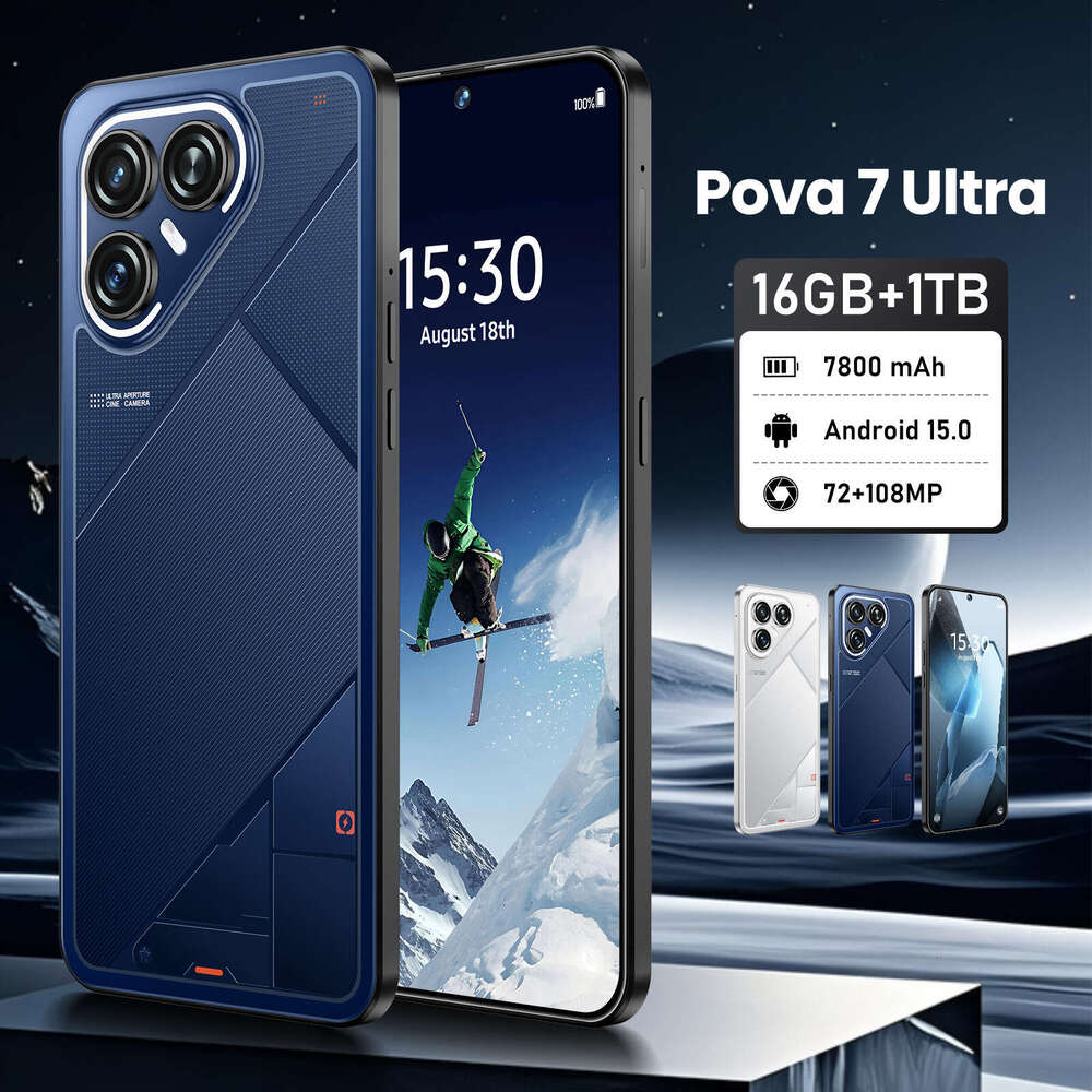 New Cross-Border Pova 7 Ultra Mobile Phone, 7.3 Inches, 16+1T, Android Smartphone, Available From The Source Manufacturer Technology-image-1105517885