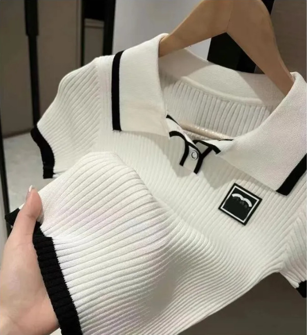 Womens Polo Shirt Ice Silk Polo Short Sleeve Designer PoloT Shirt 2025 High-end Custom Tight Belly Button Short T-shirt Tees Top