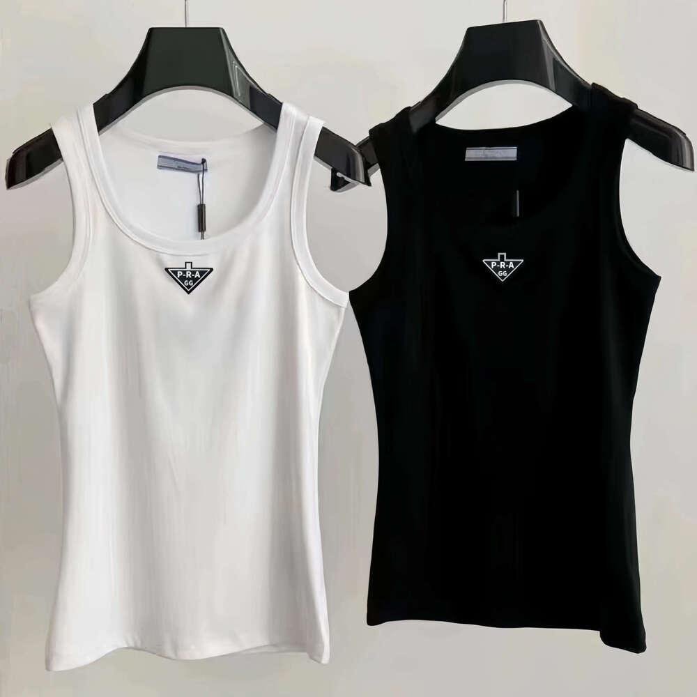Pradsness Vest Top Designer Womens P Tank Top Fashion Classic Slim Pradlys Summer Sexy Sleeveless Cami Elastic Sports Prara Knitted Cotton Triangle