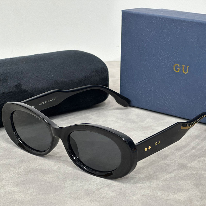 luxury designer for men oval sunglasses women black gold logo UV protection fashion eyewear perfect gift with box