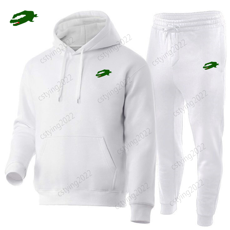 Ensemble de marque pour hommes pull sweat à capuche survêtement à manches longues crocodiles broderie costume de sport en plein air mode quotidie