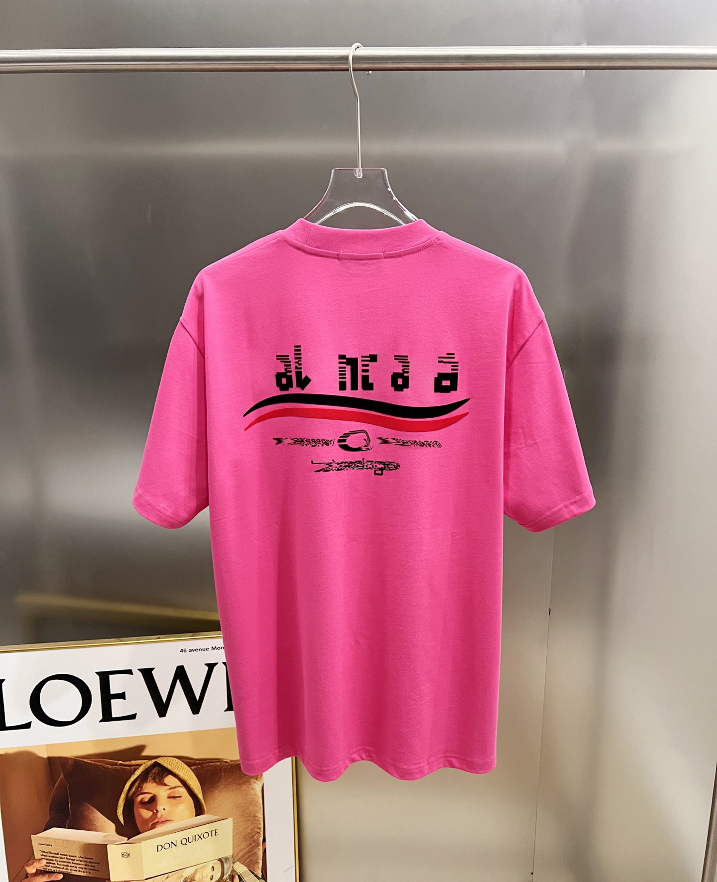 Loose-fit men's and women's shirt - Fashion pure cotton T-shirt - Embroidered retro style - High-quality letter pattern - Street casual ro