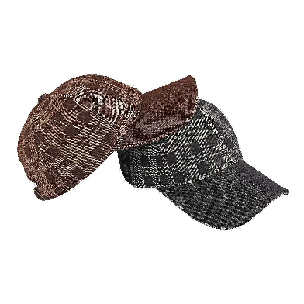 Spring New Plaid Denim Hard-Brim Baseball Cap For Women, Casual Face-Slimming Duckbill Cap, Men's Sun Protection Hat, Trendy Laotie Laotie