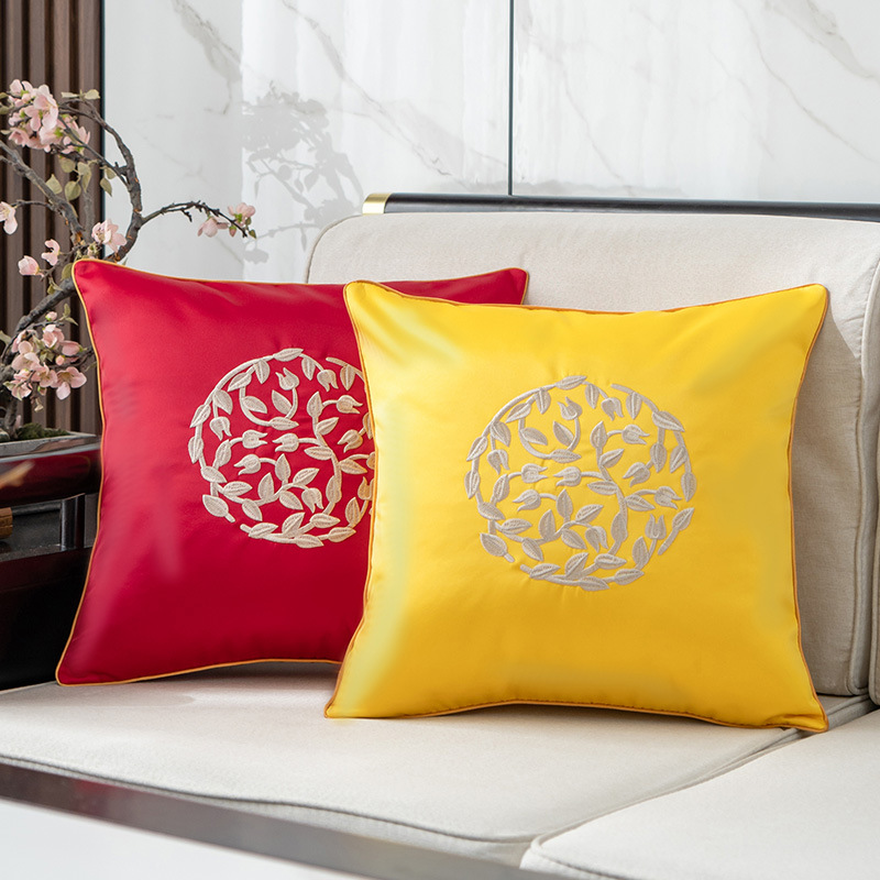 Embroidered throw pillows, living room cushions, headboard pillows, upholstered cushions, backrests, mahogany sofa pillowcases, custom designs.T2-image-1105479266