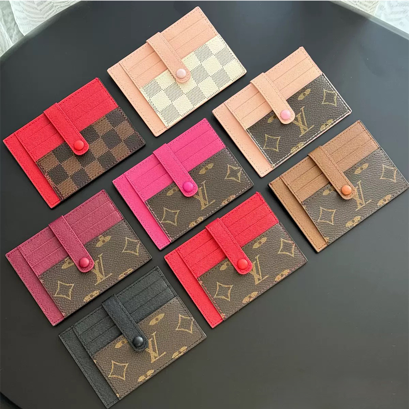 Card Holders Designer Women Luxury Mini Card Wallet With box Monogram Cardholder Classic Checkered Men Coin Purse Multi Functional Card Clip 66532