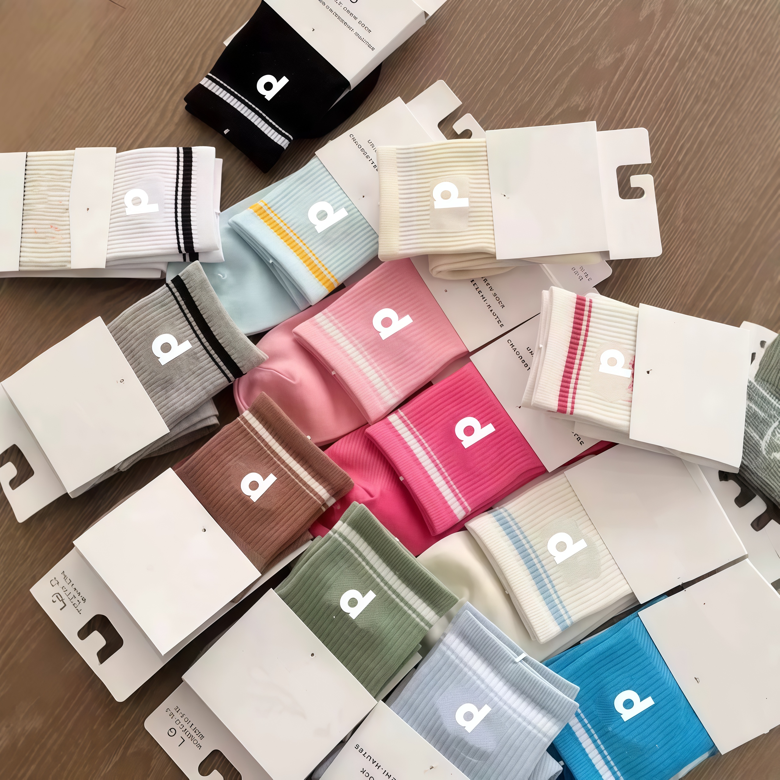 socks yoga 5P Wholesale of new yoga towel soles mid-calf men's and women's socks sports socks lettered trendy socks running cotton sock-image-1105534449