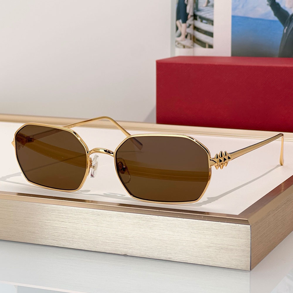 New Womens Square Sunglasses luxury mens designer sunglasses CT0647S 26ss fashion avant garde metal frame drive beach sunshade sunglasses brown lens