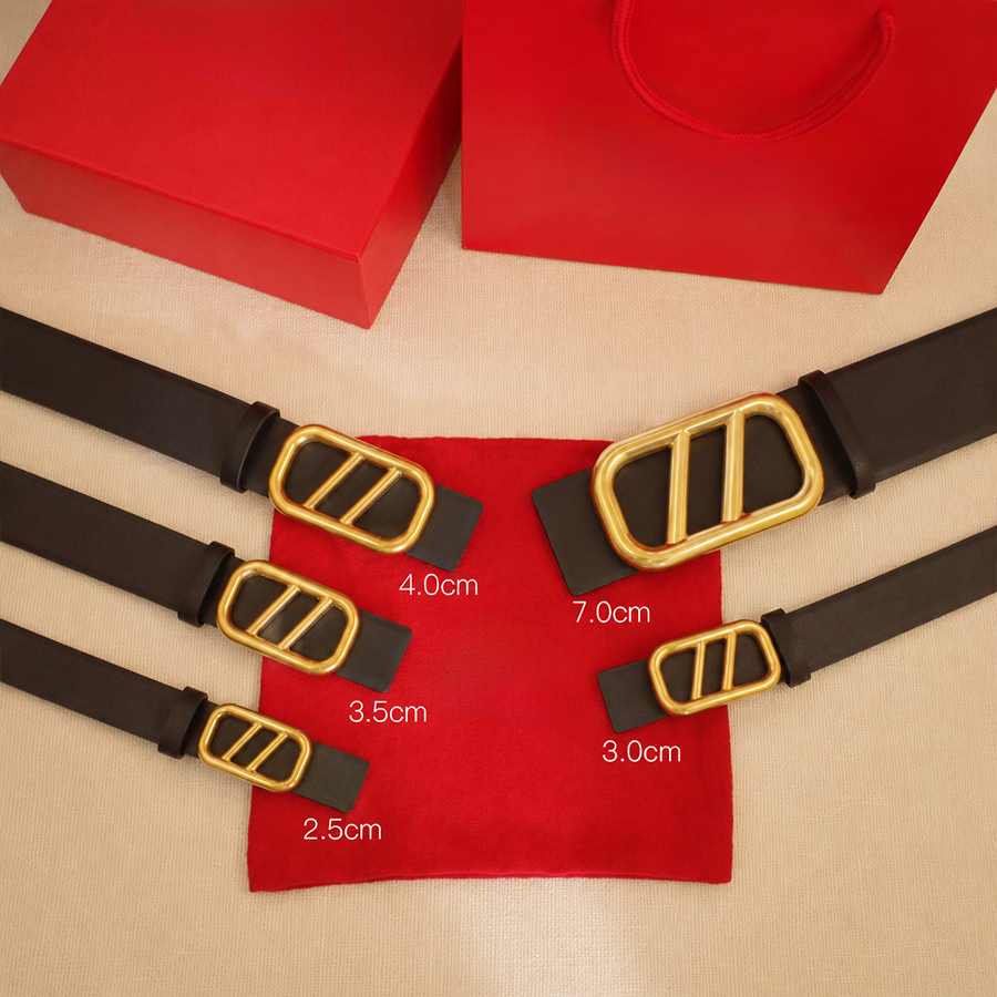 Ceintures de créateurs pour femmes Boucle lisse classique Ceinture en cuir véritable 2,5 cm 3 cm 3,5 cm 4 cm 7 cm de largeur Lettre Design Taille