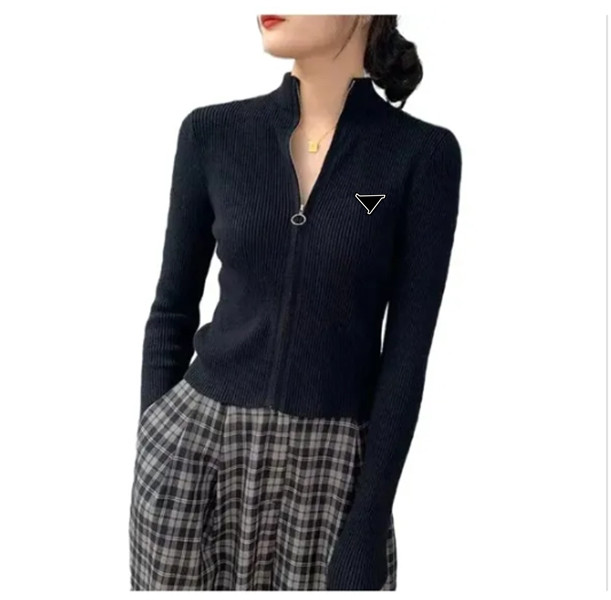 Fashion Designer Women's Tops Tees Ladies Slim Fit Knit Cardigan Top Knits Tees Women Cardigan Sweater With Zippers Short Style Lady Jumpers