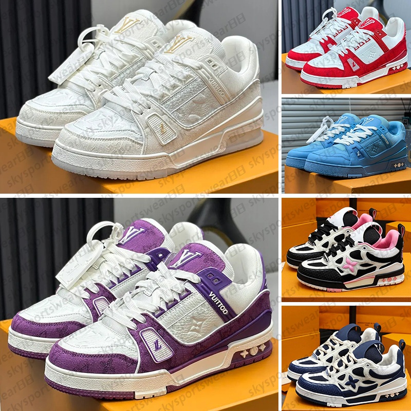 Skate Shoes Designer Trainers High Quality Men and Women Sneakers Casual Fashion Running Lace-up Low-top Sports Breathable Black White With Box P11
