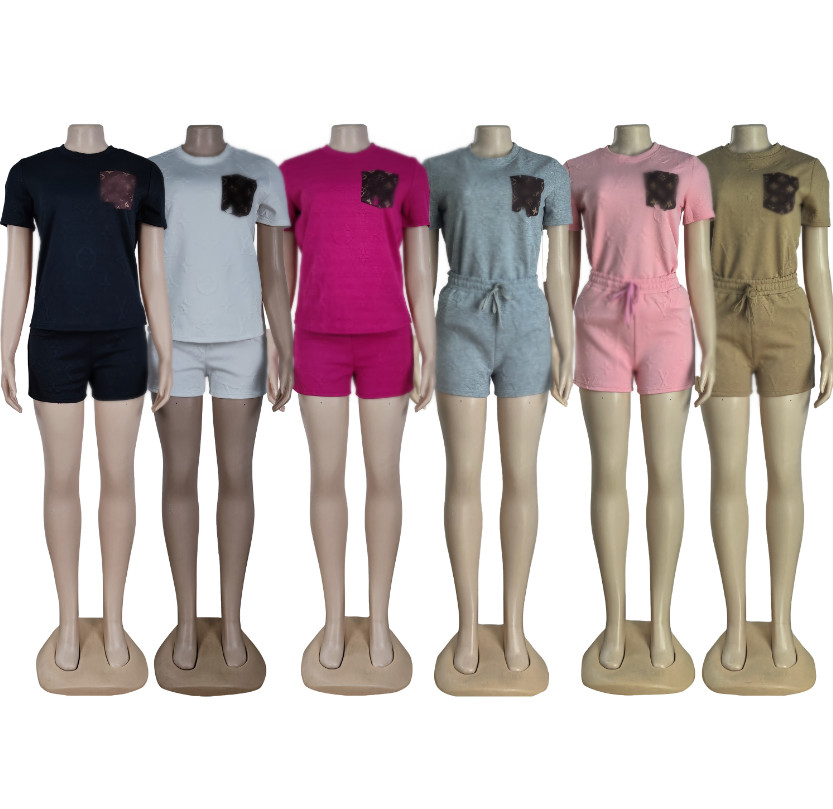 Nouveaux survêtements pour femmes Marque de luxe Mode Casual Costume de sport Designer Survêtements T-shirts Shorts Ensemble 2 pièces 2977
