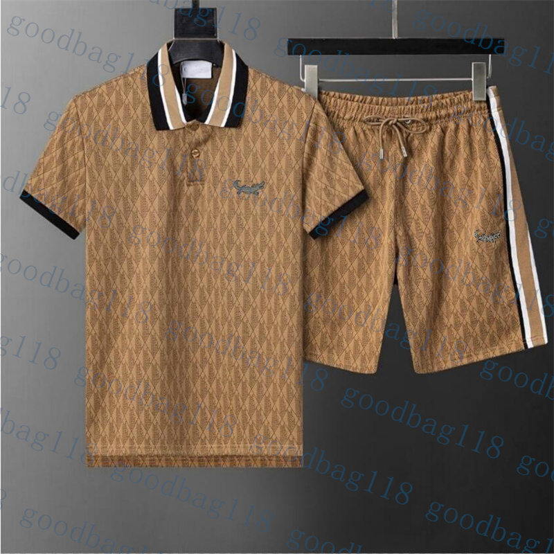 Summer Designer Tracksuits men's suits Men Polos Fashion Crocodile T Shirt And Shorts Sets luxury Breathable short-sleeved 2 pieces set Handsom