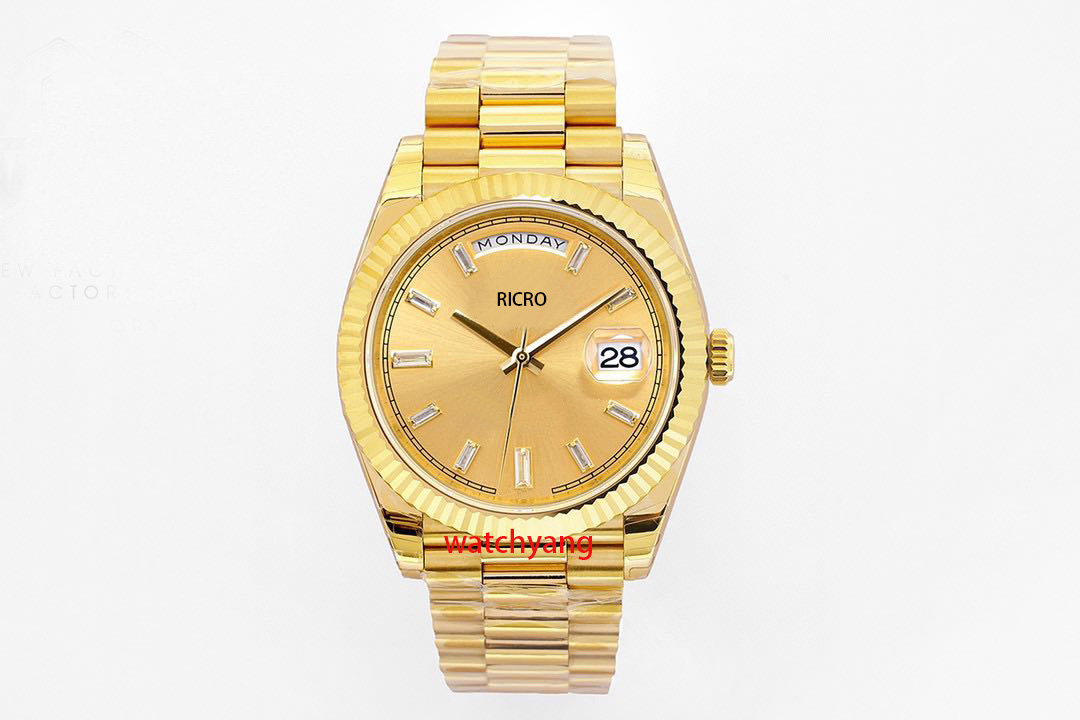 Luxurious watch with 316L stainless steel case, multi-faceted polished bezel, fully automatic mechanical movement, mineral reinforced glass crystal,