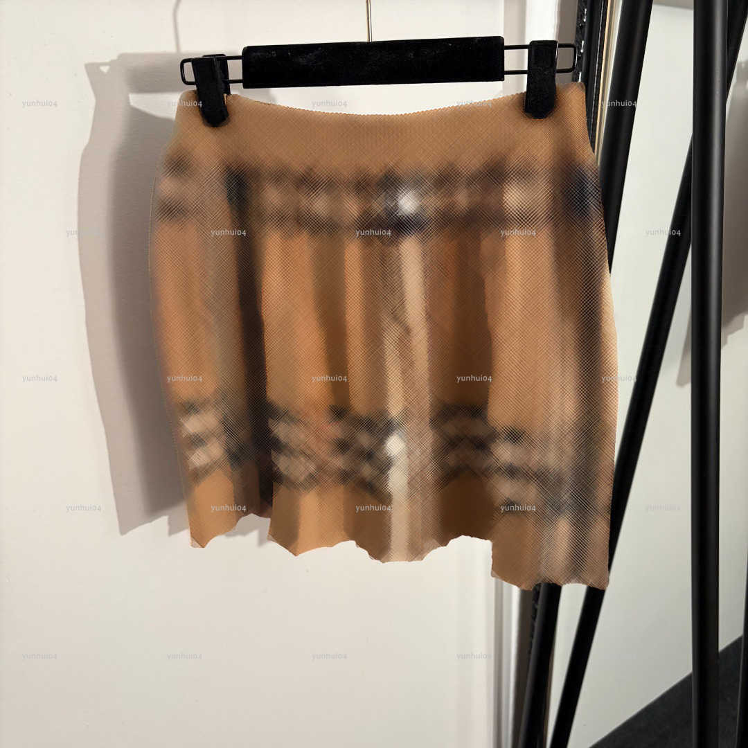 Popular retro women dress Summer lady dresses women designer clothes color blocking plaid knitted pleated short skirt A100X02N050-image-1105618870
