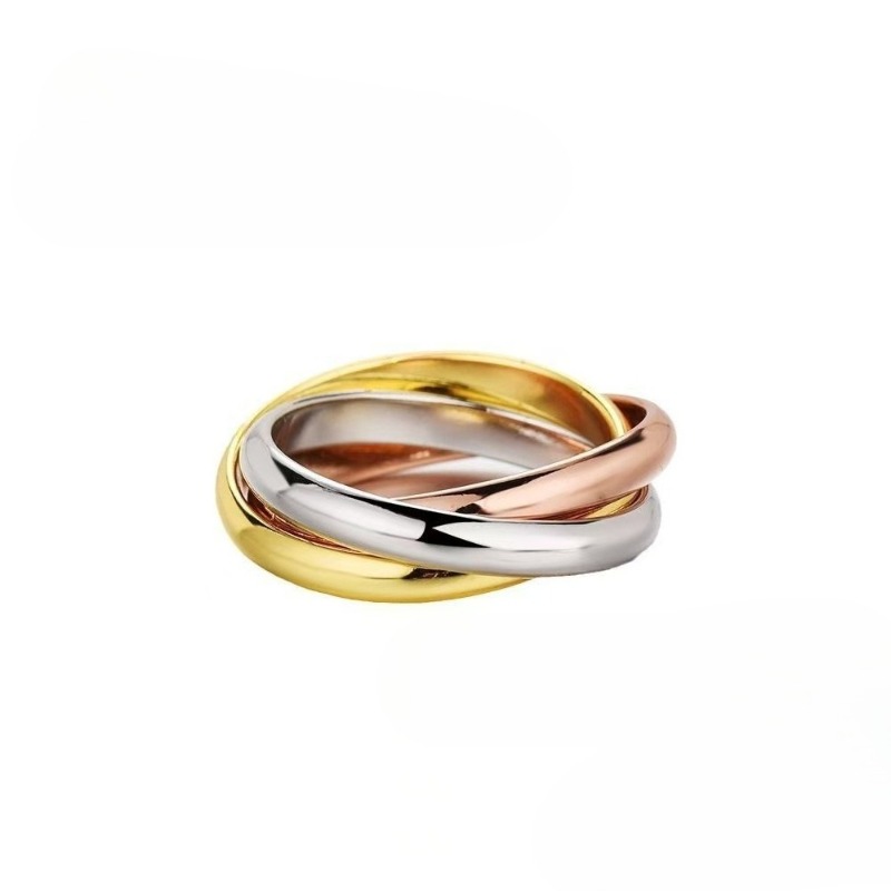 Trinity Style Triple Band Ring Luxury Designer Ring for Men Women Classic Fashion Couple Rings Bracelet Earring Ring Set Premium Jewelry Gift-image-1105664493