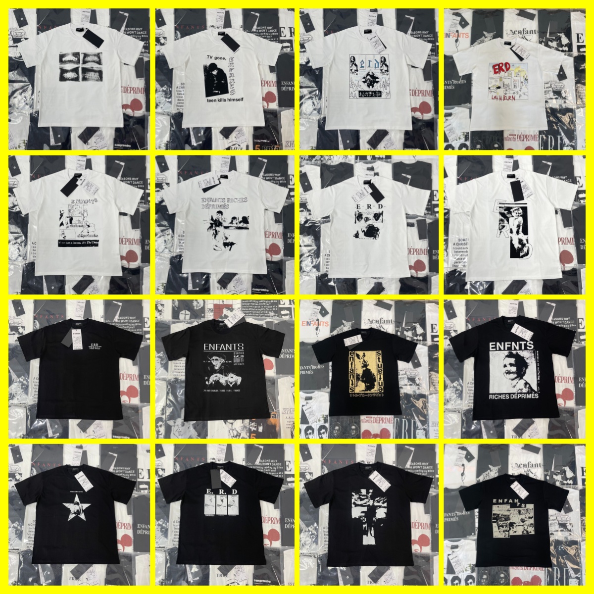Top qualité ERD t-shirt designer Chemise pour hommes Été Rétro Washhole Noir Classique Lettre Crack Imprimé Chemises surdimensionnées Hommes vint