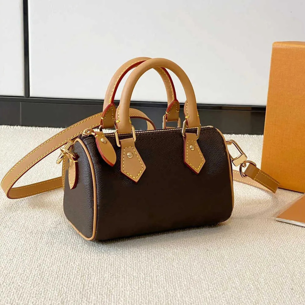 Evening Bags Shoulder Bags lvy Top Designer Mini Nano 16cm Shoulder Bag Women Leather Denim Crossbody Luxury Brand Embossed Tote Purse Brown Flower