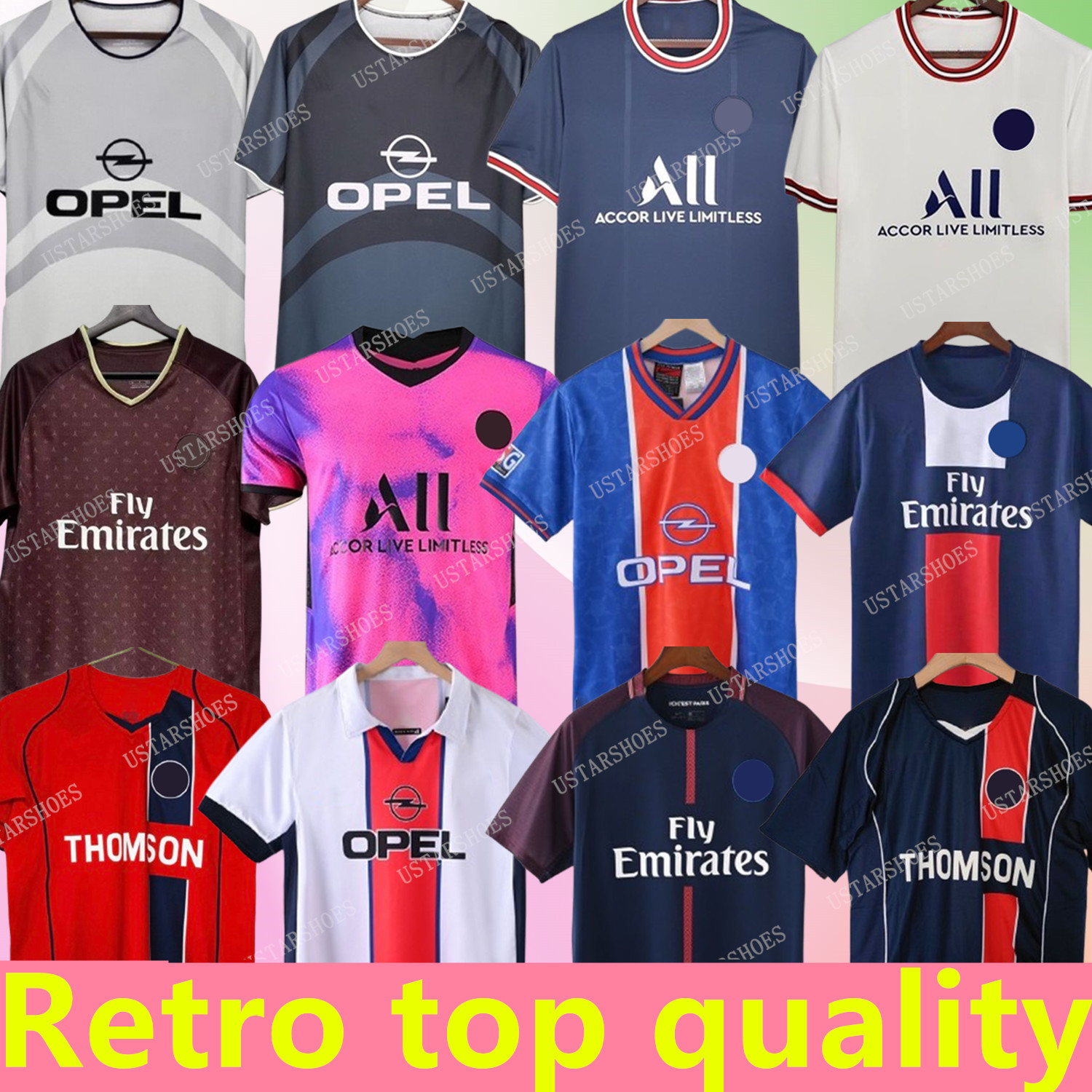 Rétro classique 12 13 14 15 17 18 19 20 21 22 23 Maillots de football IBRAHIMOVIC VERRATTI DI MARIA LAVEZZI DRAXLER CAVANI KIMPEMBE MBAPPE T.SILV