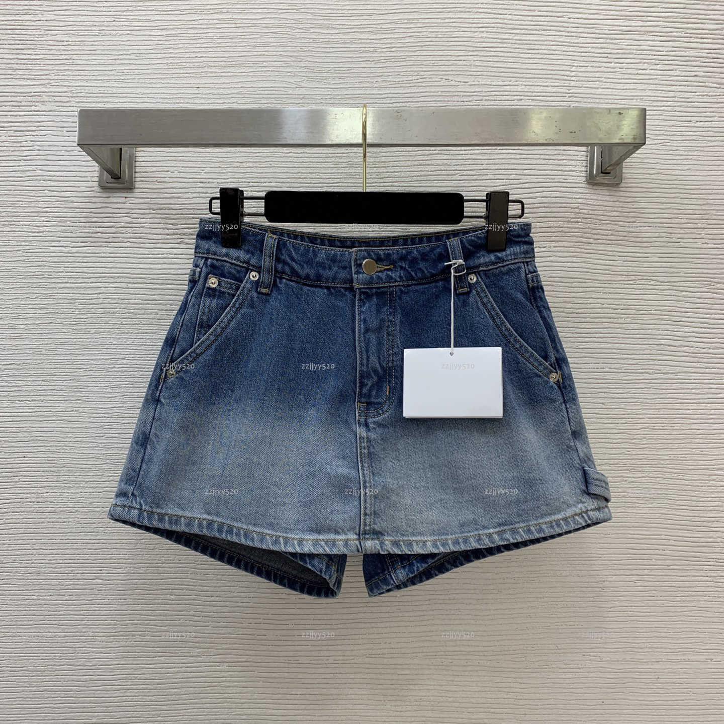 Brand minimalist women pants summer lady jeans women designer clothes fake two denim shorts skirts A493X10N292-image-1105615862