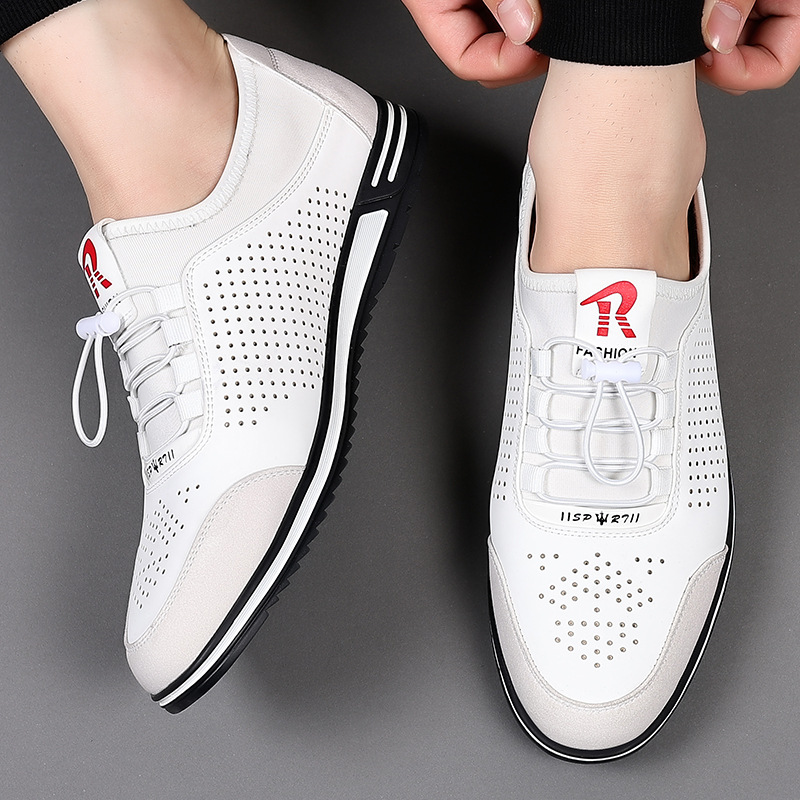 Free shipping 2026 summer new hollow breathable hole for men lightweight thin one foot trendy sports and leisure shoes