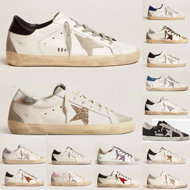Free Shipping golden men Designer sneakers women shoes Luxury fashion classic trend designer sneakers sequin classic white star sneakers shoes size
