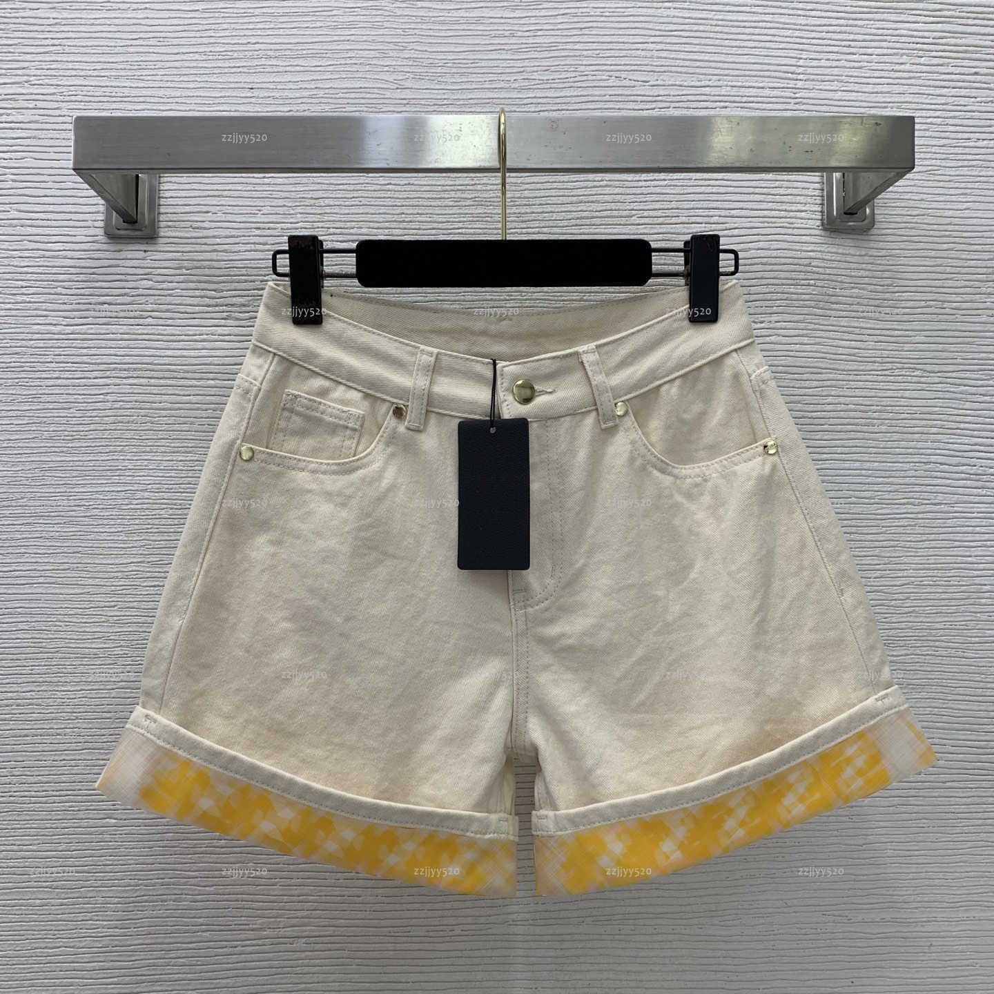Brand minimalist women pants summer lady jeans women designer clothes letter printed flanged high waisted denim shorts A484X10N177-image-1105615757