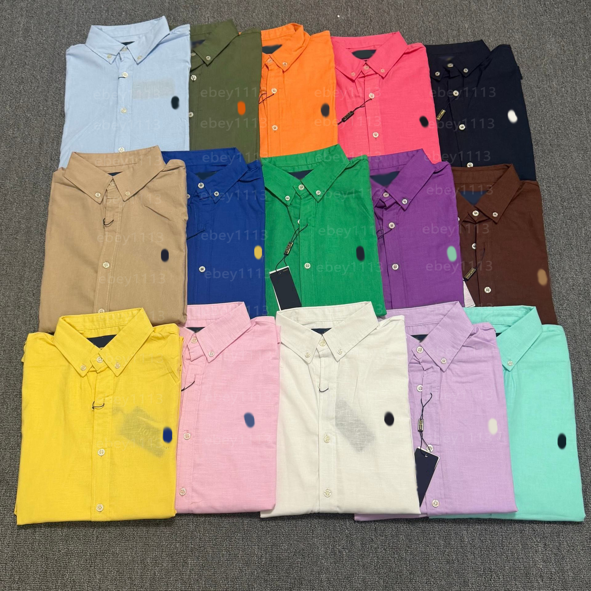 Mens Linen Blouse shirt Small Pony Embroidery Unisex Relaxed Fit Quiet Luxury Versatile Preppy-image-1105861131