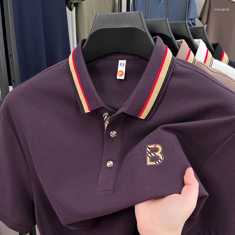 Men's Polos Summer High-end Brand Embroidered Polo Shirt With Exquisite Letters Cool Comfortable Breathable Daily Casual Wear