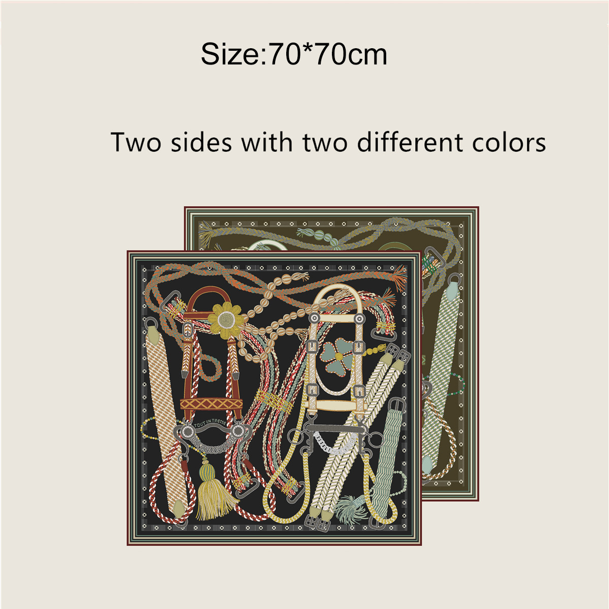 Double Sided Silk Scarf 70CM Women Square Bandanas Hand Rolled Shawls Summer Head Hair Scarves Neck Accessories Mother Gift