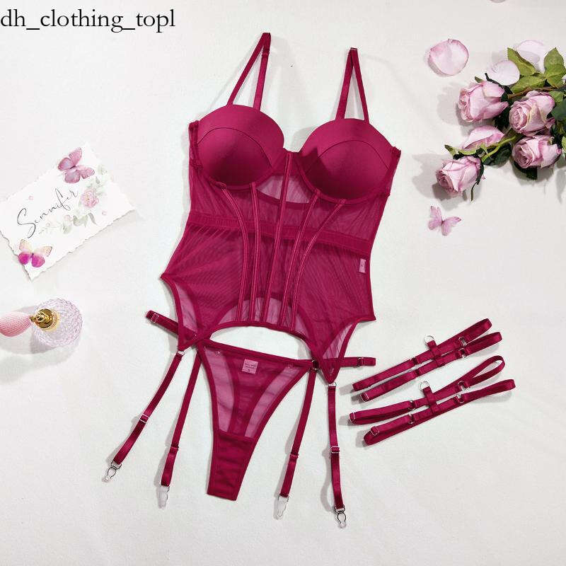 Bras Sets Leosoxs Black Intimate Lingerie For Ladies Corset 3-Piece Seamless Sexy Porn Underwear Uncensored Sheer Lace Sissy Ero 591 M260623