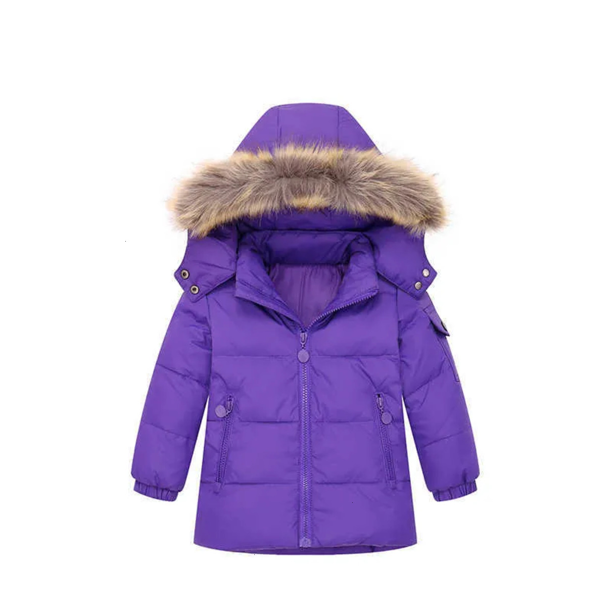 Girls Down Coat Girls Down toddler duck parka Coat 2026 Toddler Duck Parka Designer Baby Children's Can Be Removed Hooded Fur Collar Medium And
