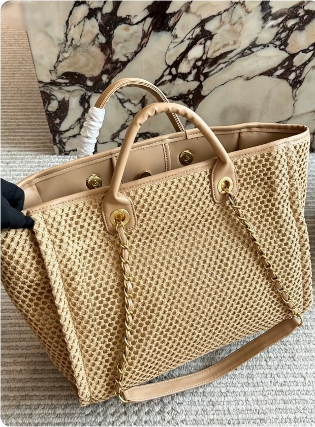 39cm Tote Designer Women Luxury Handbag Hand-Embroidered Straw High Quality Beach Large Capacity Totes Shopping Bag Shoulder Bags-image-1106843371
